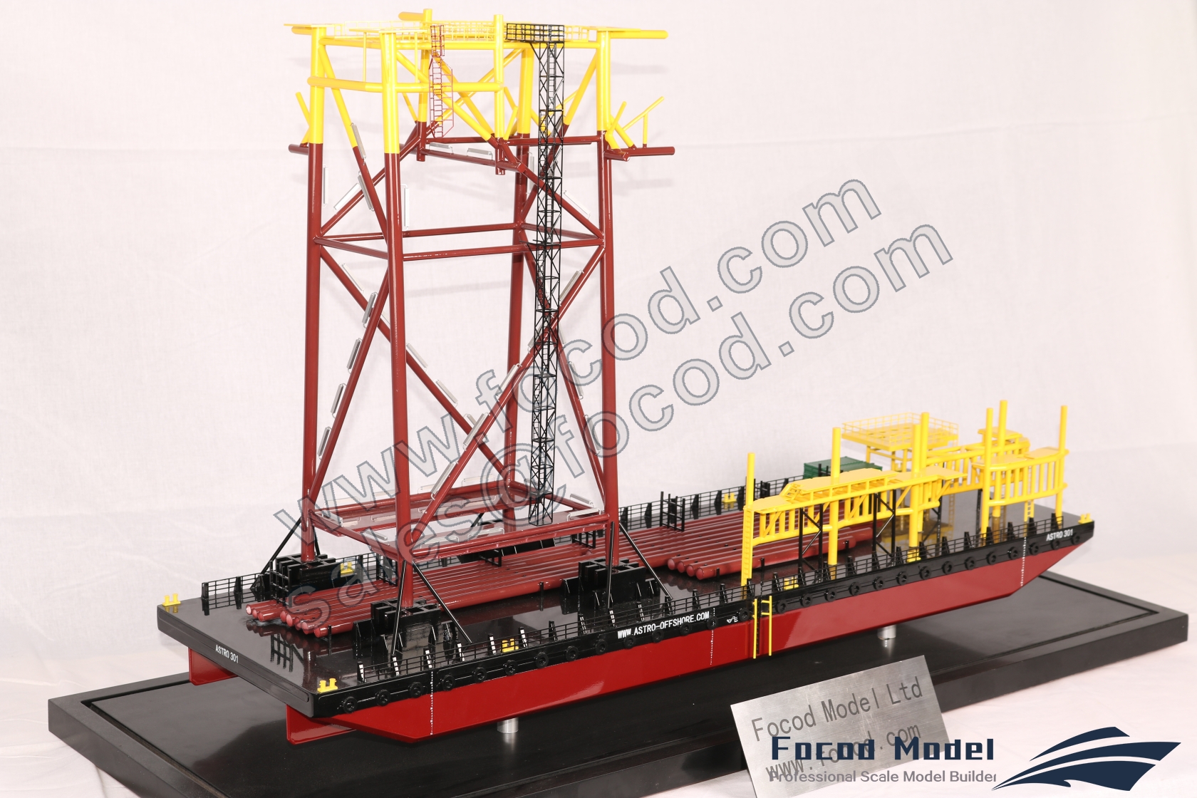 customized model of 91m barge with jacket